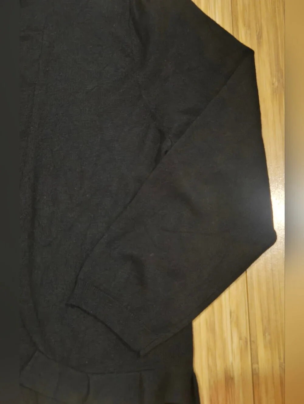 United States Sweaters Black Ruffle-Front Sweater Cardigan